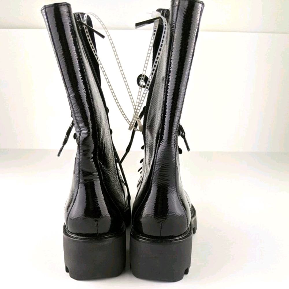 New Donald Pliner Elyas Combat Boot Black Size 6M - Picture 7 of 8